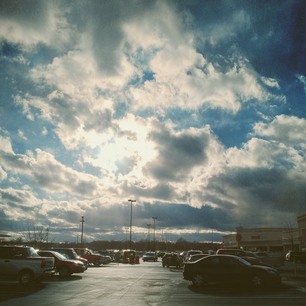 Parkplatz eines Lebensmittelladens | Quelle: Midjourney