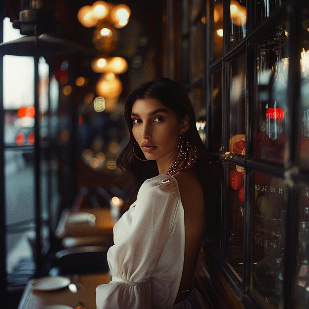 Eine Frau in einem Restaurant | Quelle: Midjourney