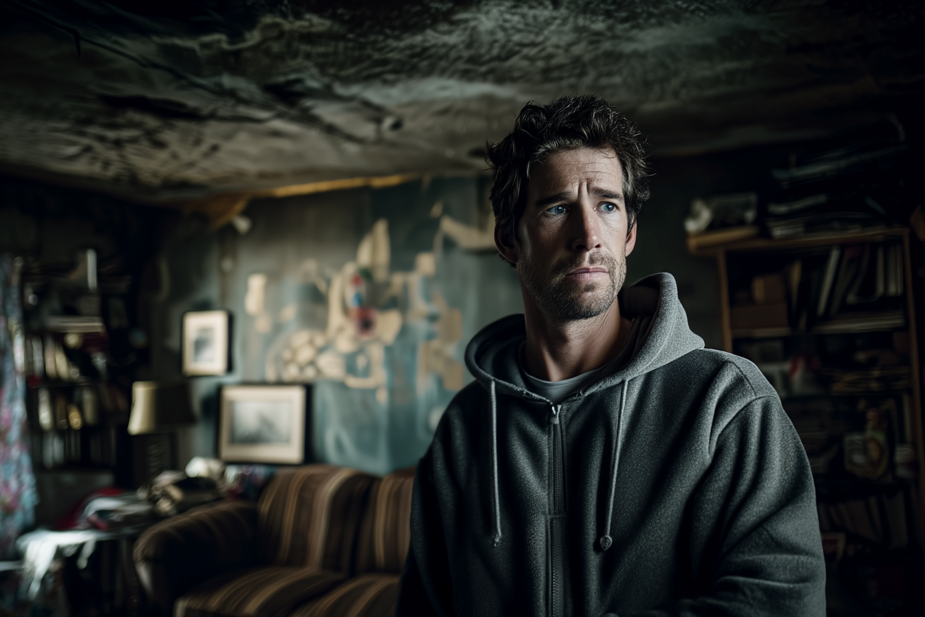 Ein Mann steht in seinem Haus | Quelle: Midjourney