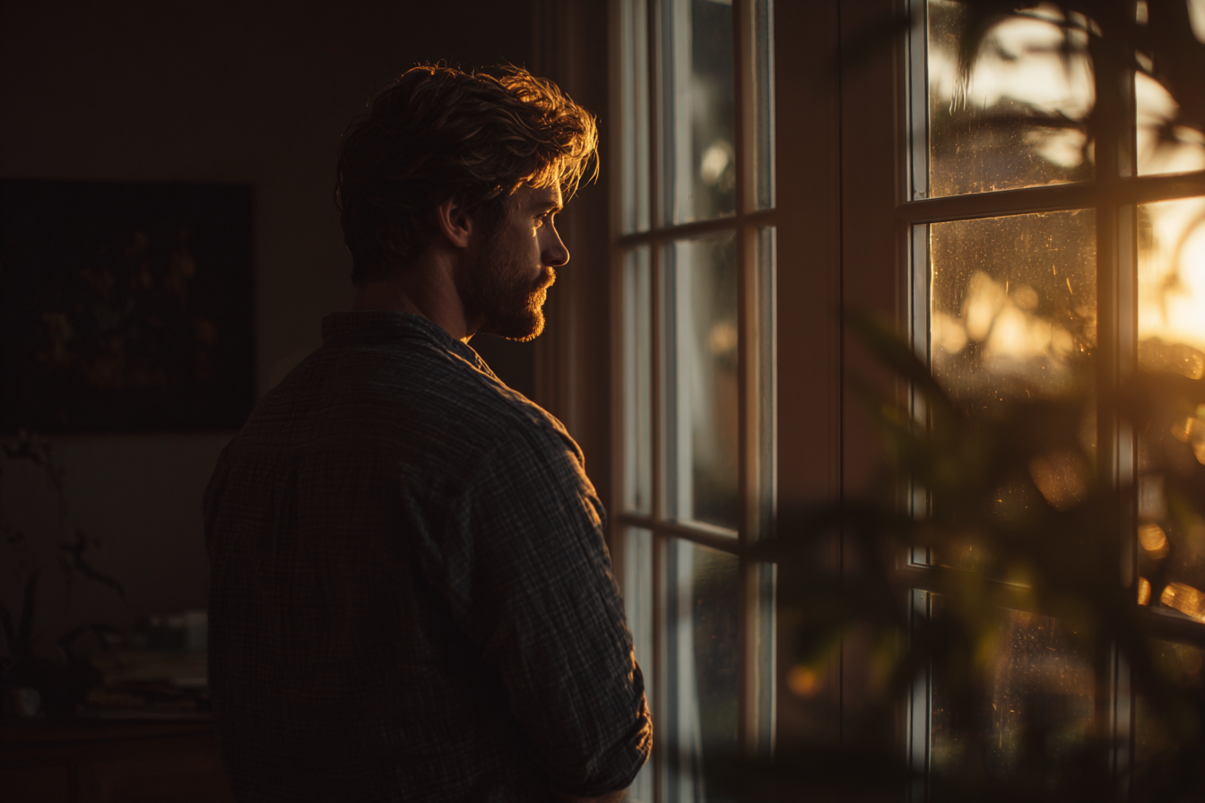 Ein Mann steht an einem Fenster | Quelle: Midjourney