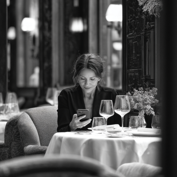 Eine Frau liest eine Textnachricht | Quelle: Midjourney