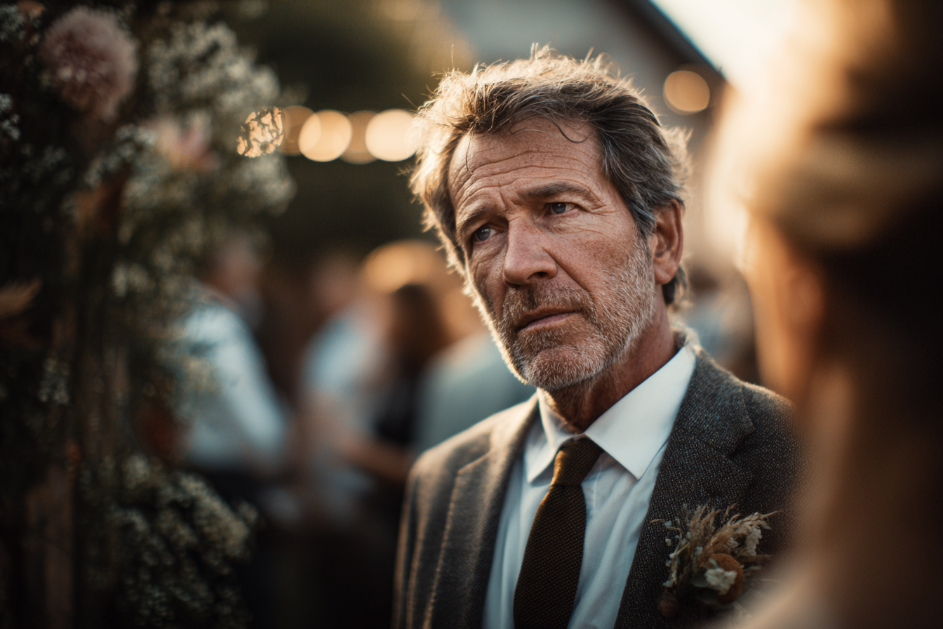 Ein älterer Mann im Gespräch mit einer Frau | Quelle: Midjourney