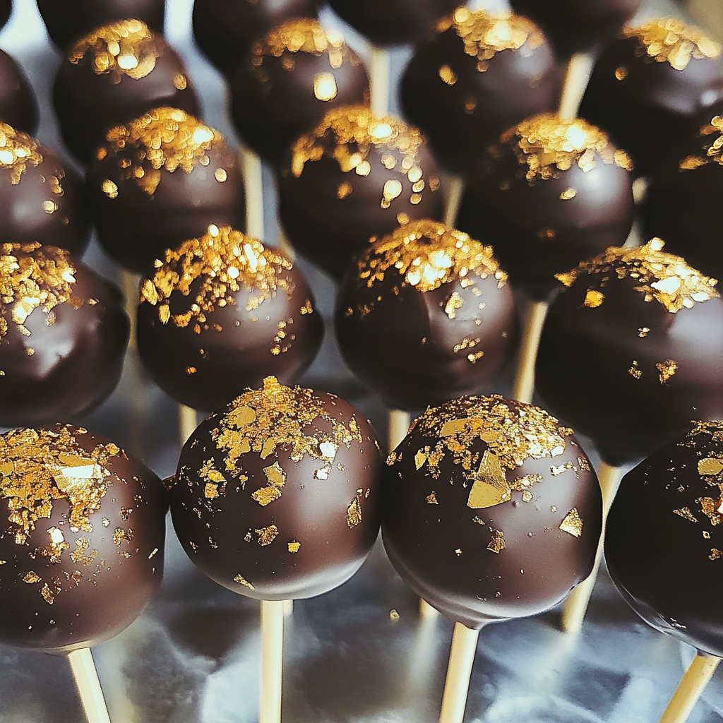 Ein Tablett mit Schokoladen-Cake-Pops | Quelle: Midjourney