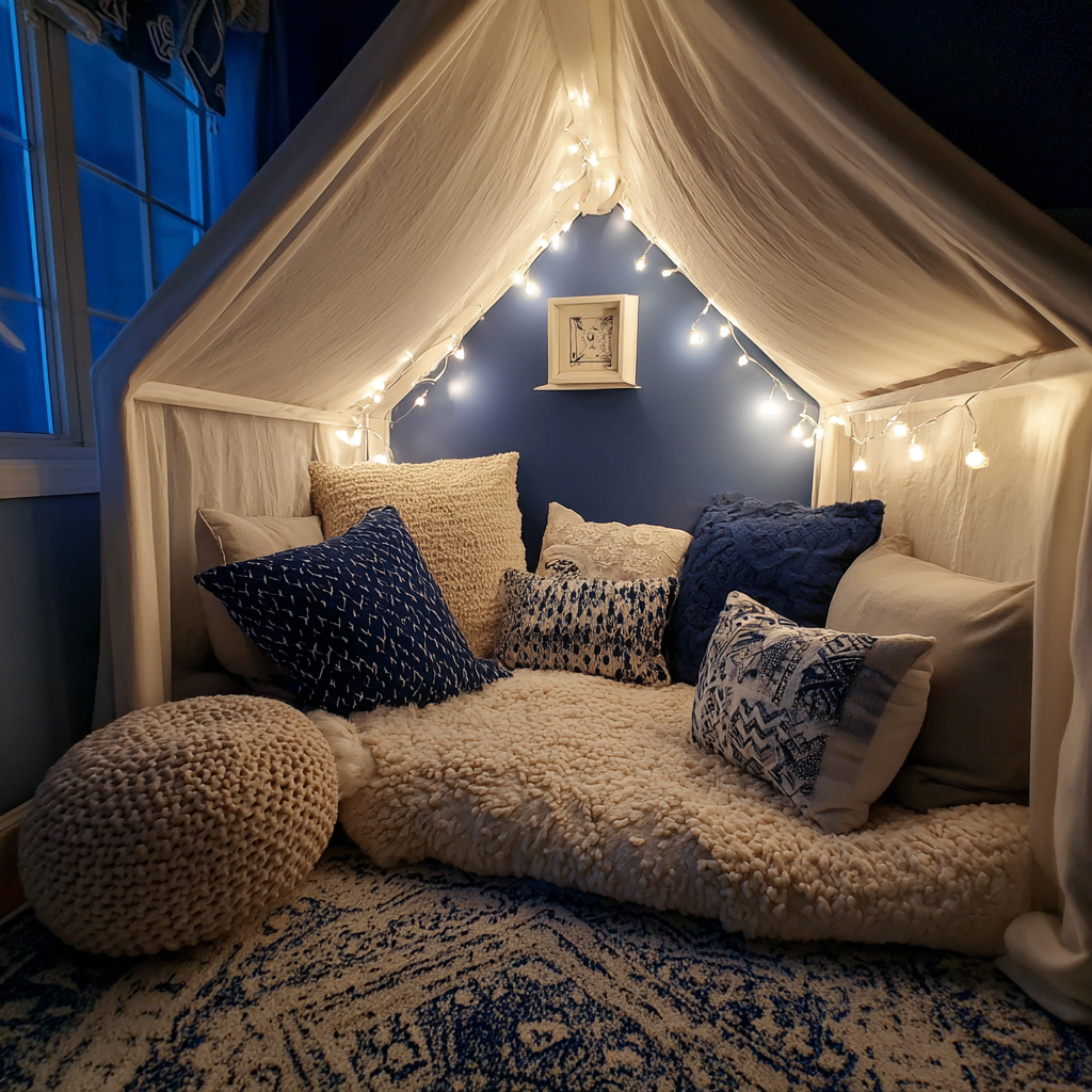 Eine kuschelige Decke und ein Kissen-Fort | Quelle: Midjourney