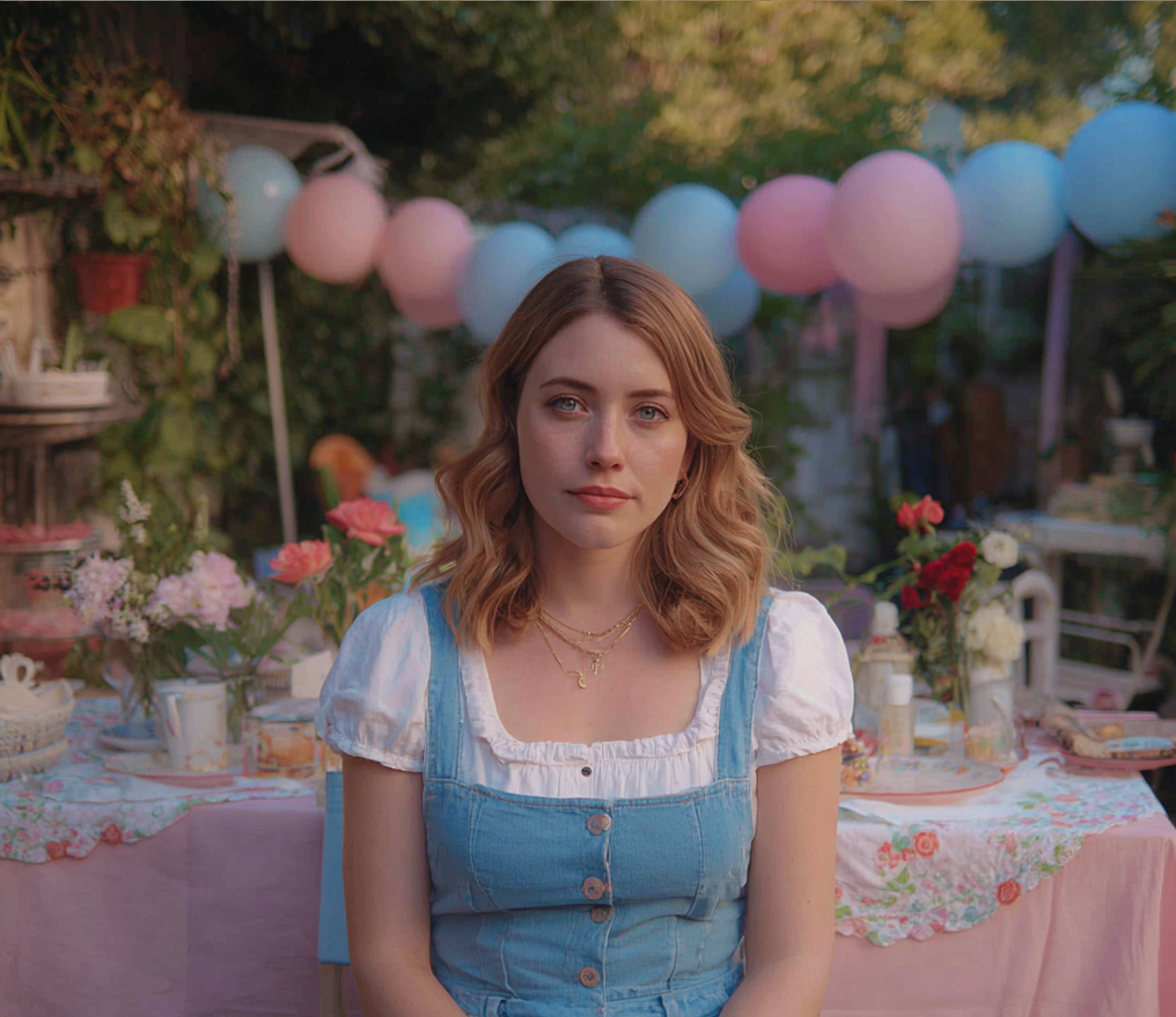 Eine verlegene Frau, die in einem Hinterhof sitzt | Quelle: Midjourney