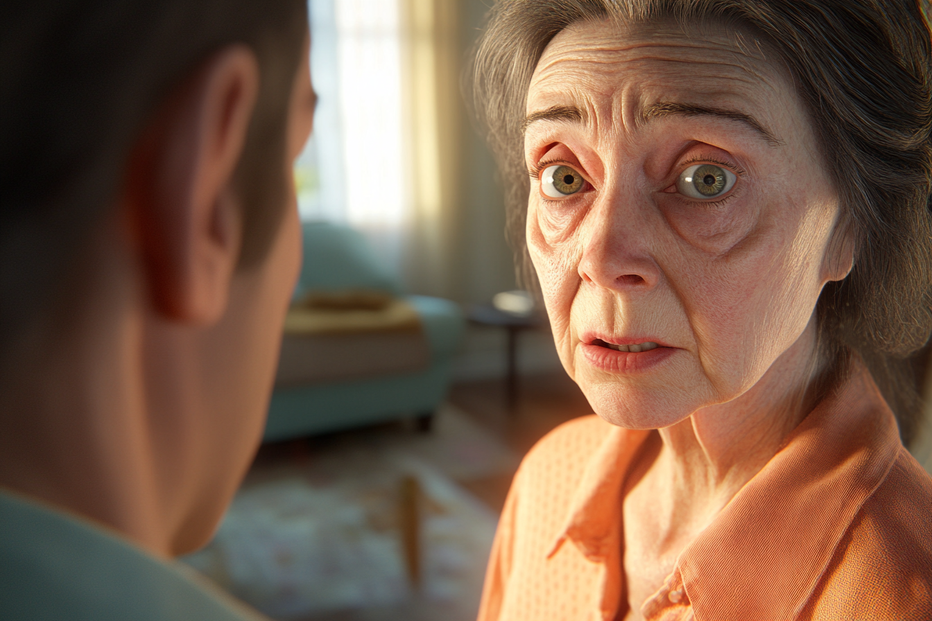 Kobieta rozmawiająca z mężem | Źródło: Midjourney