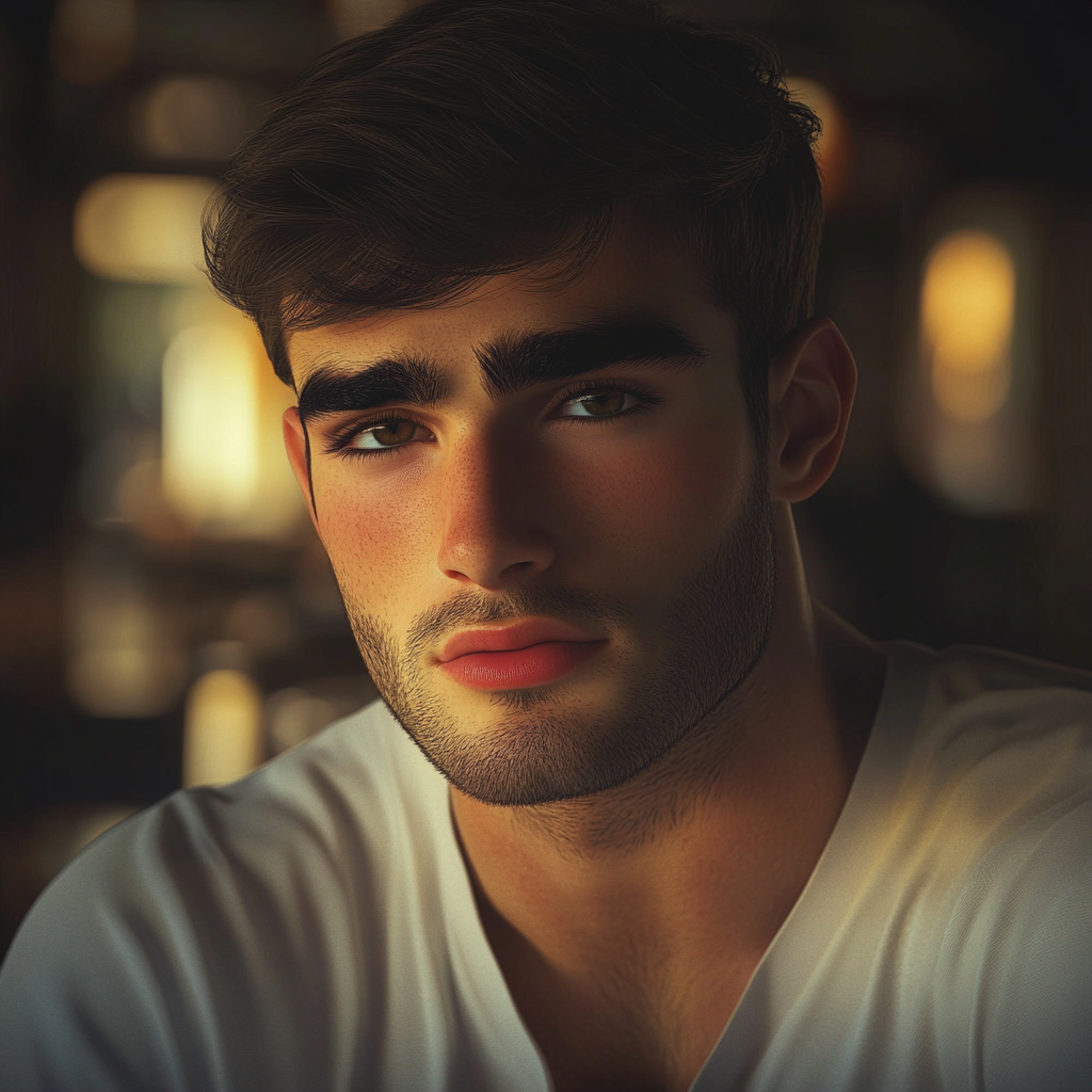 Zdenerwowany mężczyzna w kawiarni | Źródło: Midjourney