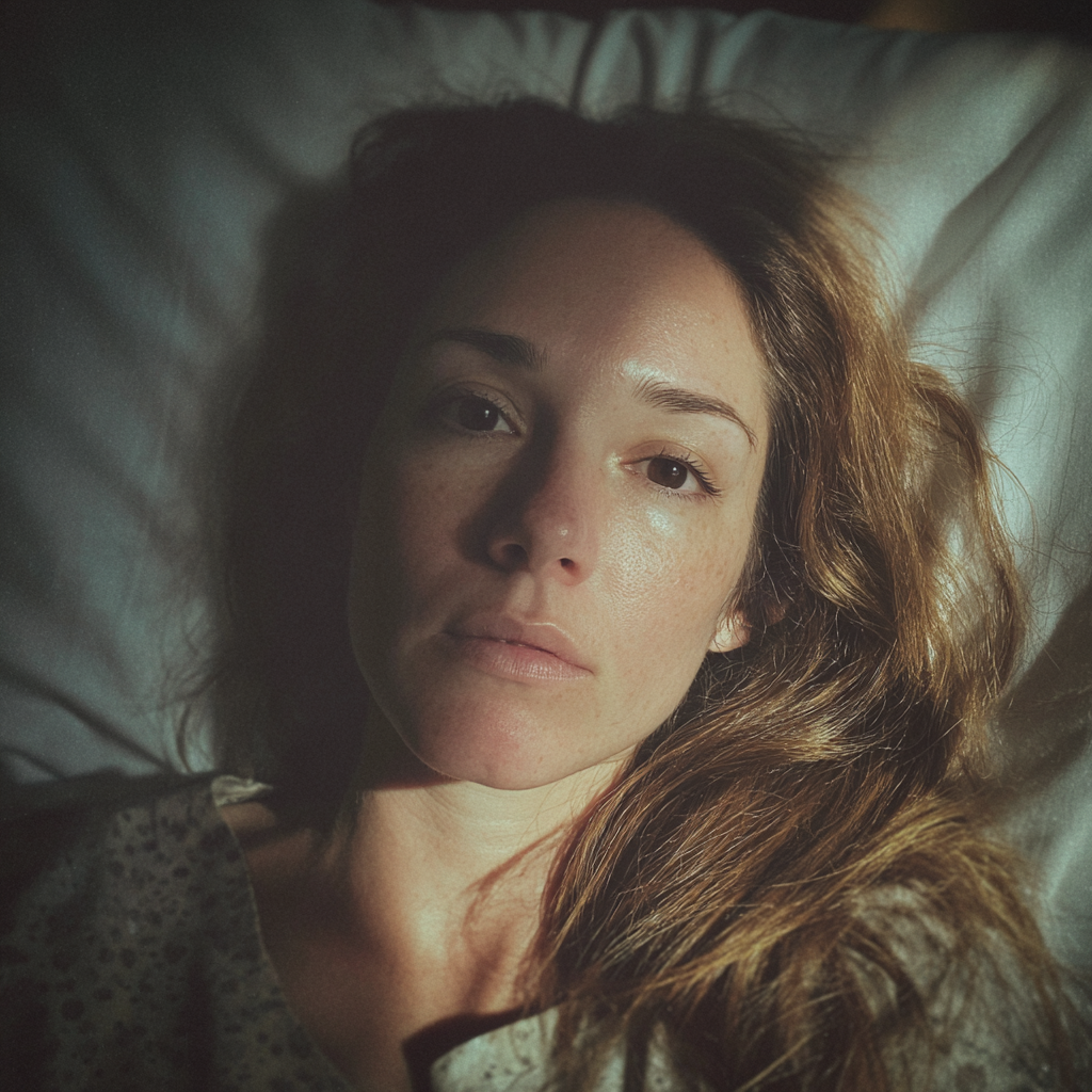 Eine Frau, die in einem Krankenhausbett liegt | Quelle: Midjourney