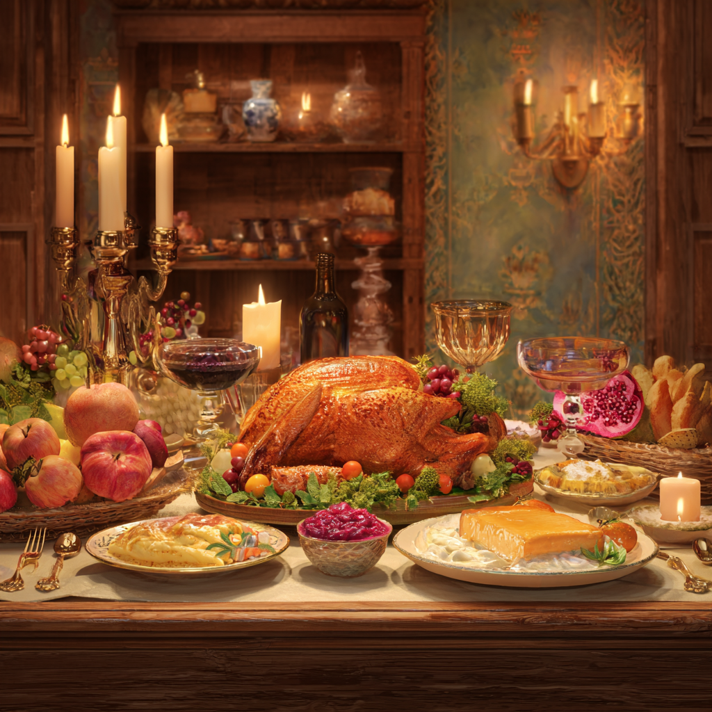 Thanksgiving-Mahlzeit | Quelle: Midjourney