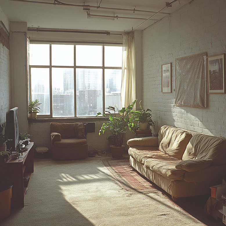 Eine heruntergekommene Wohnung | Quelle: Midjourney