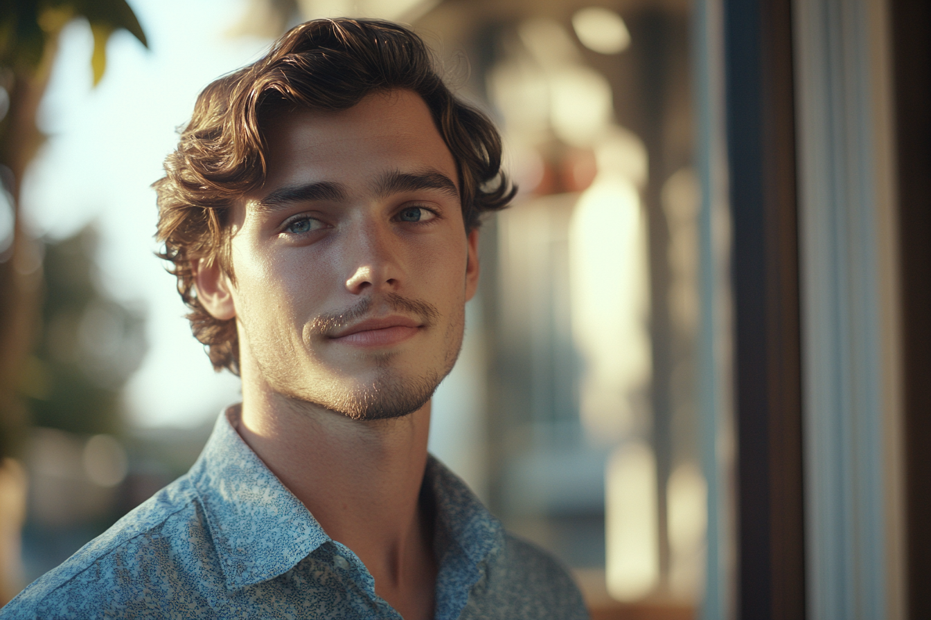 Ein Mann steht vor einem Herrenhaus | Quelle: Midjourney