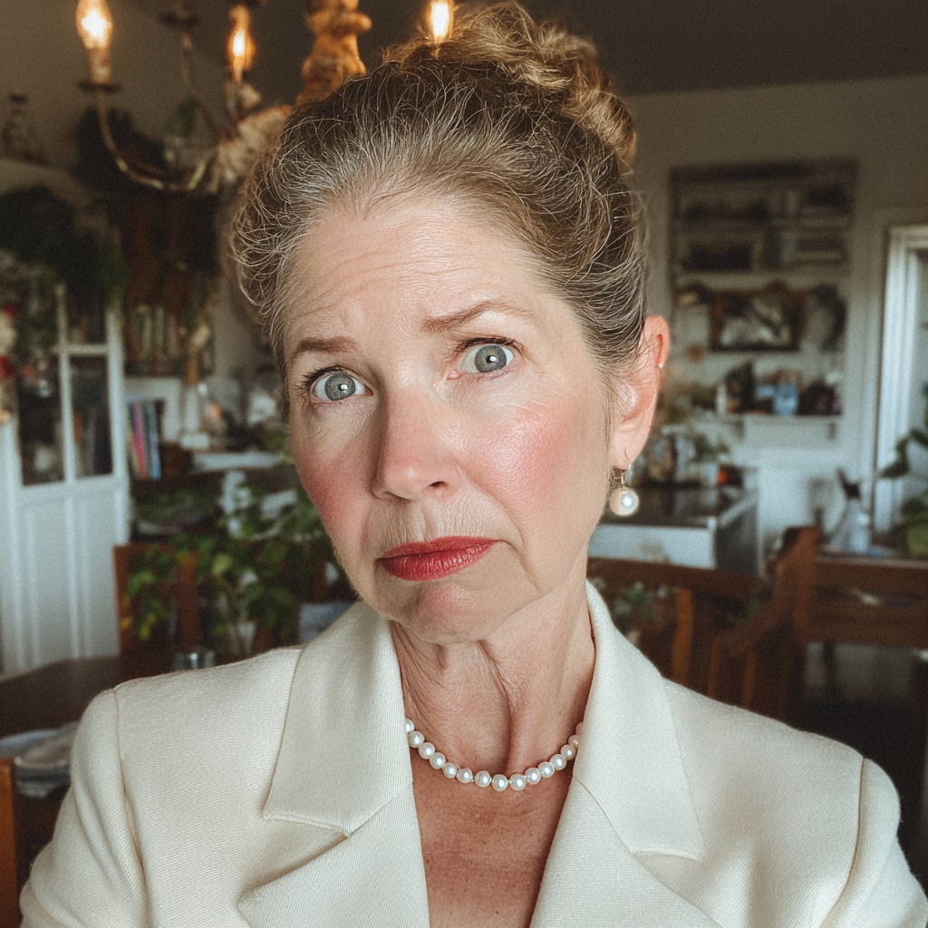Eine schockierte ältere Frau | Quelle: Midjourney