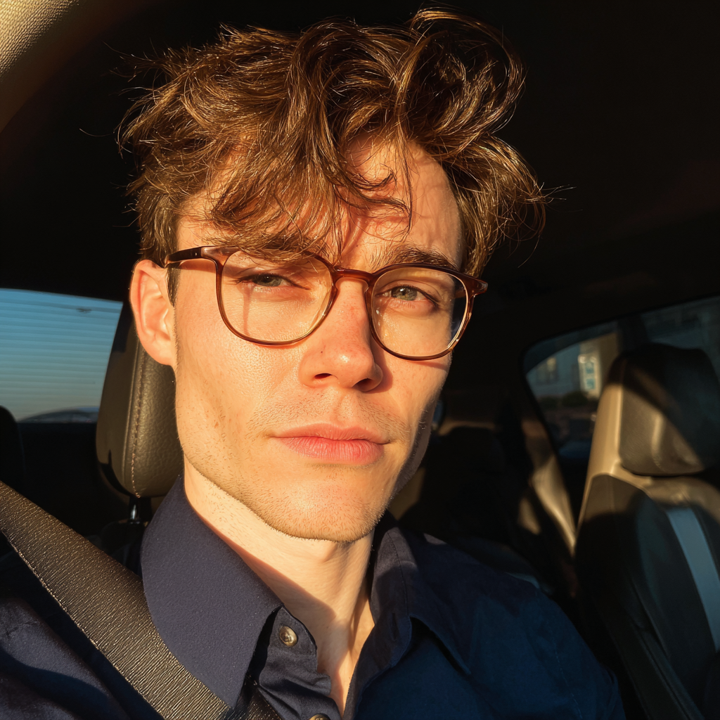 Ein Mann sitzt in einem Auto | Quelle: Midjourney