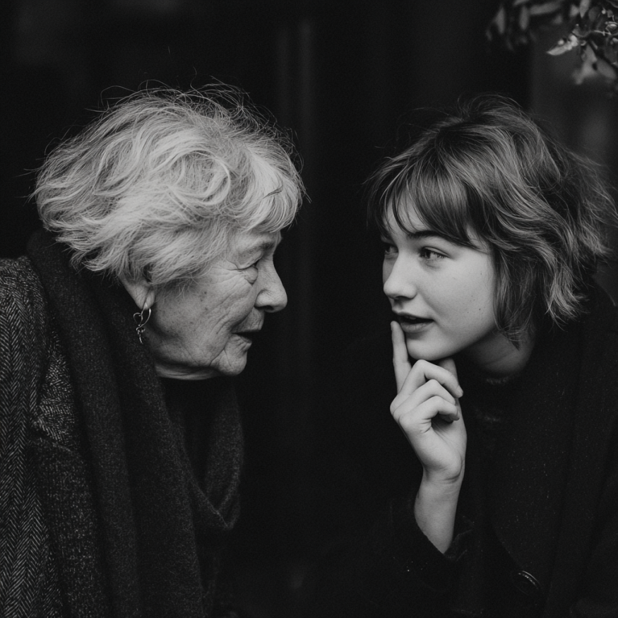 Zwei Frauen im Gespräch | Quelle: Midjourney