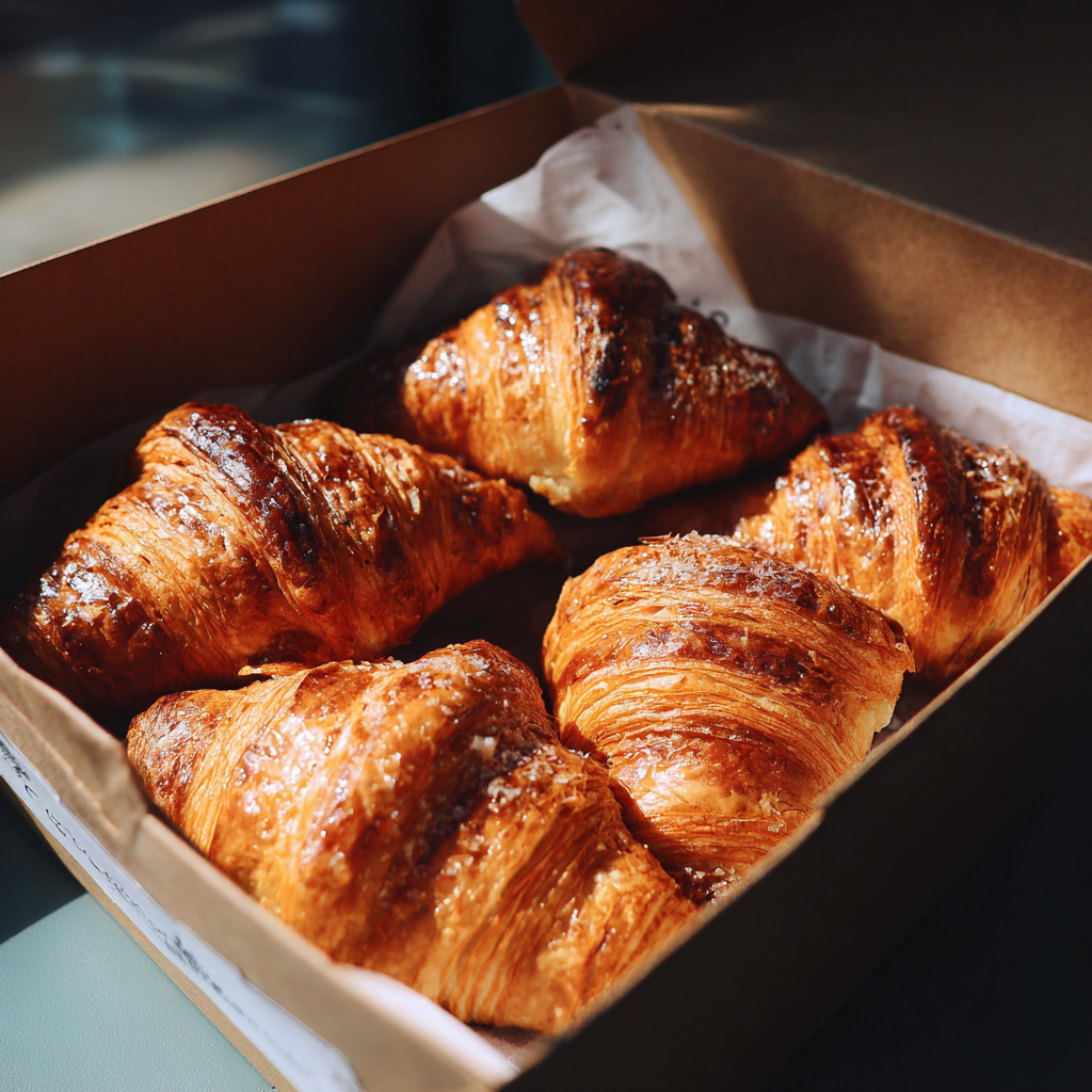 Eine Schachtel mit Croissants | Quelle: Midjourney