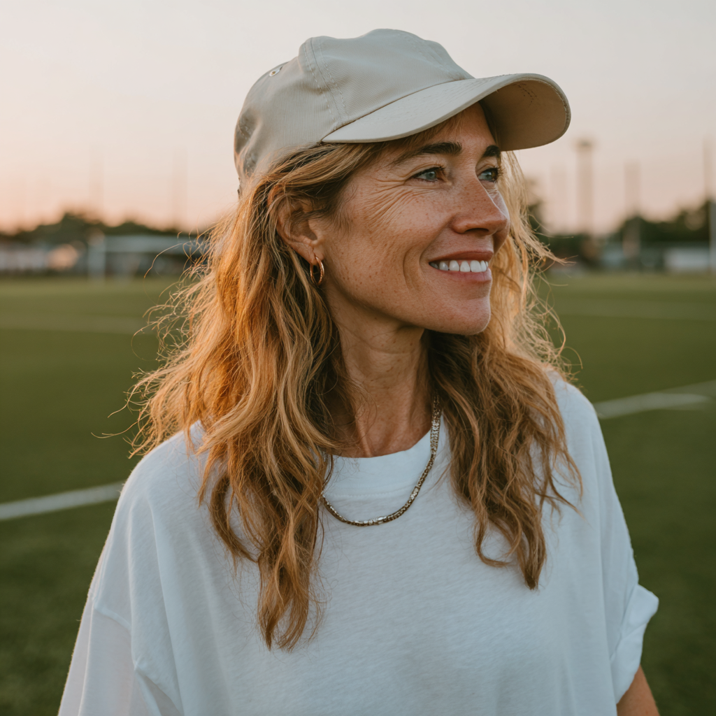 Eine lächelnde Fußballmama | Quelle: Midjourney