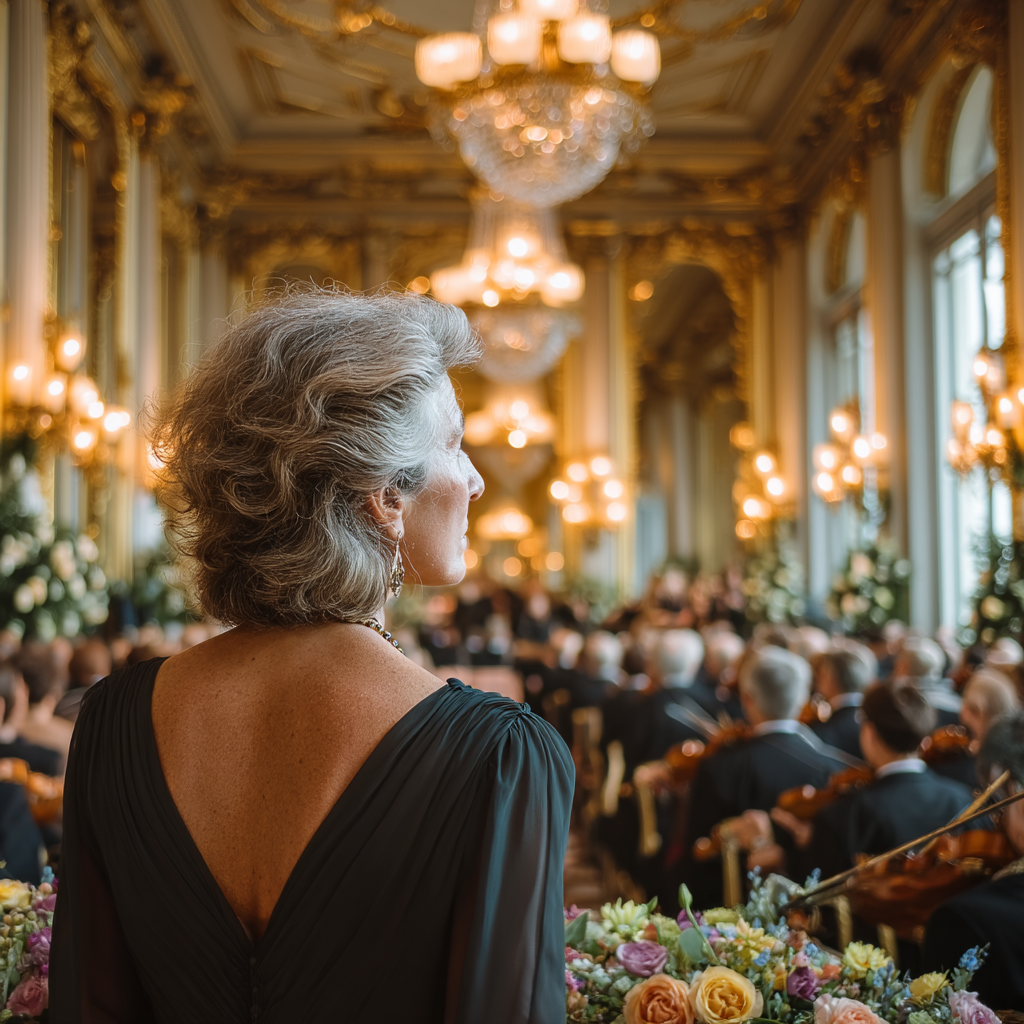 Eine Frau verlässt einen Veranstaltungsort | Quelle: Midjourney