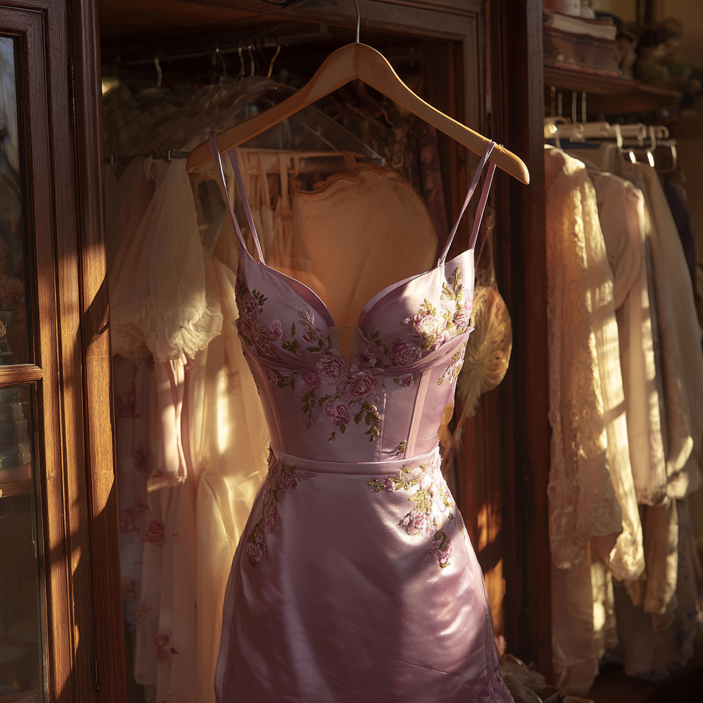 Ein lavendelfarbenes Ballkleid | Quelle: Midjourney