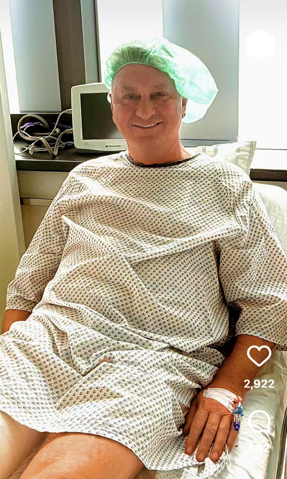 Screenshot von Hubert Fella aus dem Krankenhaus | Quelle: Instagram/hubertfella