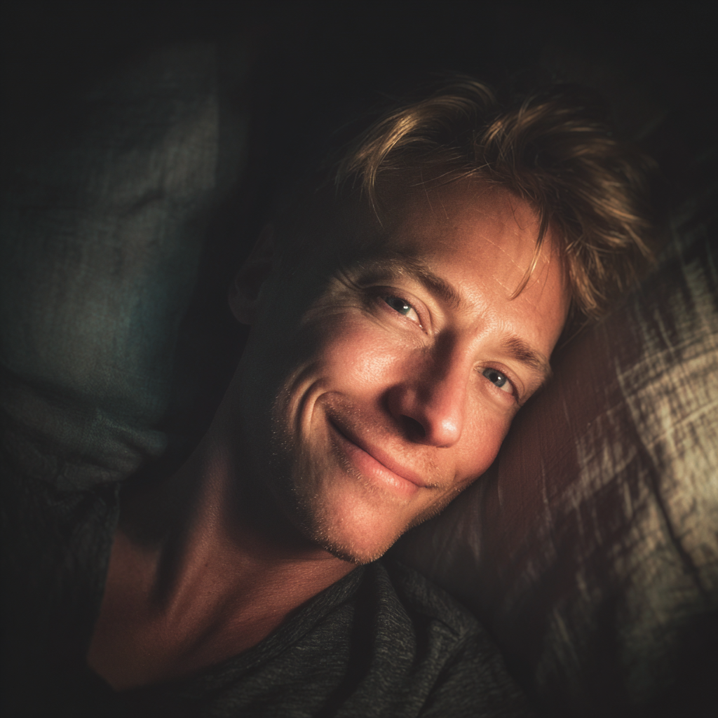 Ein Mann liegt im Bett | Quelle: Midjourney