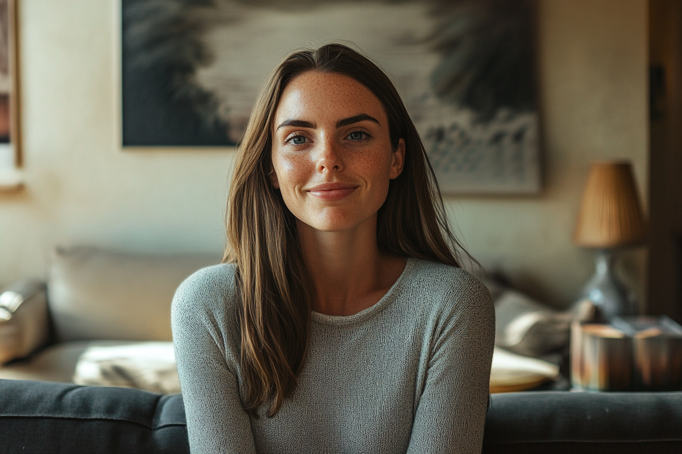 Eine Frau in einem Wohnzimmer | Quelle: Midjourney
