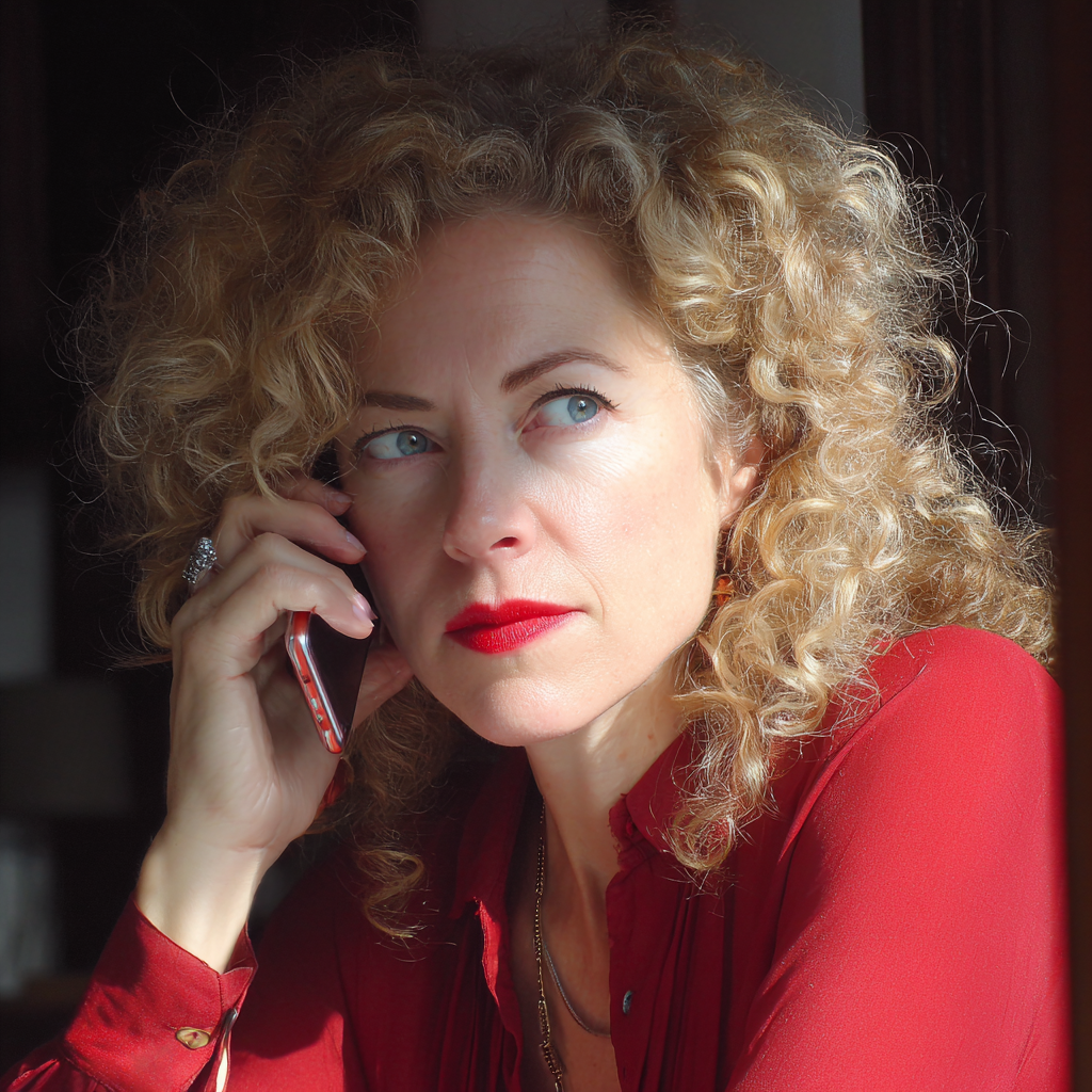 Eine Frau spricht am Telefon | Quelle: Midjourney