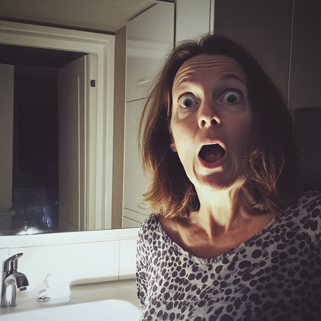 Eine schockierte Frau | Quelle: Midjourney