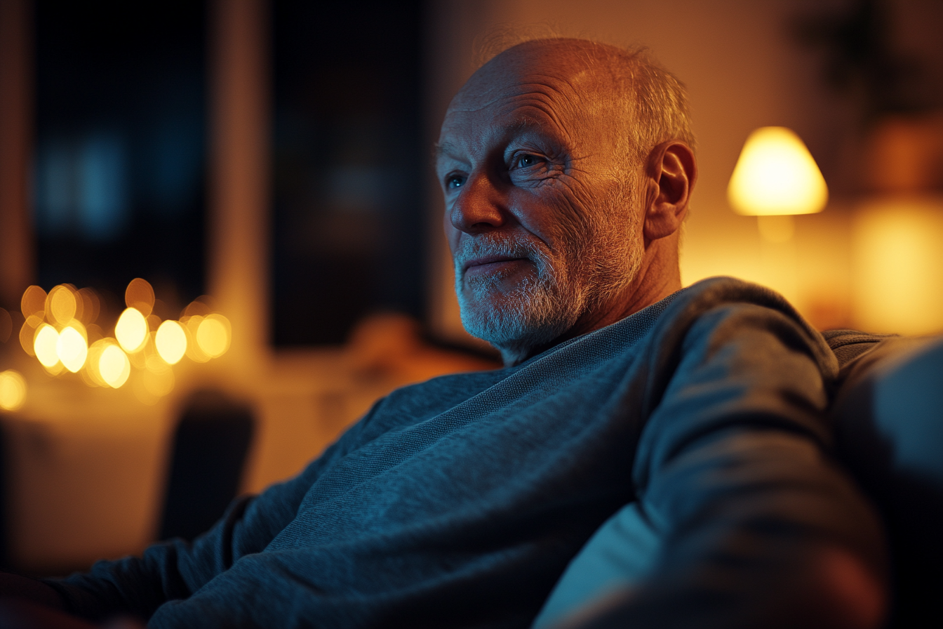 Ein Mann sitzt in seinem Haus | Quelle: Midjourney