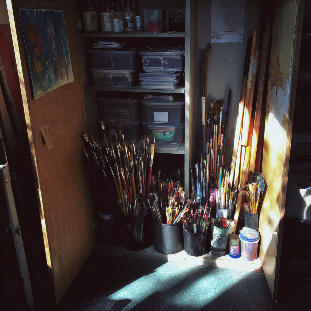 Ein Schrank für Kunstzubehör | Quelle: Midjourney