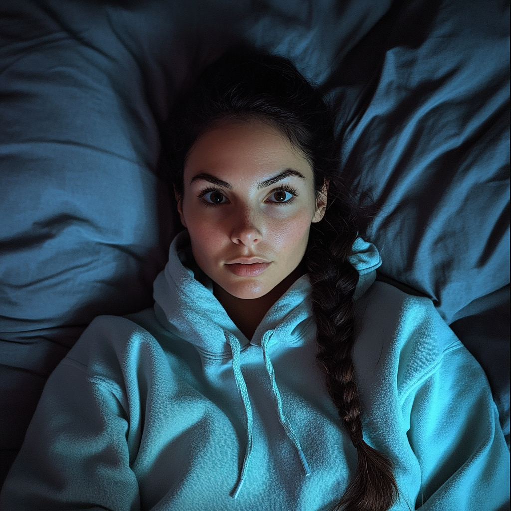Eine Frau, die im Bett liegt | Quelle: Midjourney