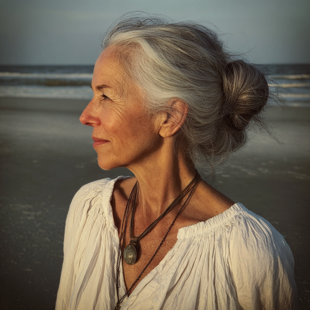 Eine lächelnde alte Frau | Quelle: Midjourney