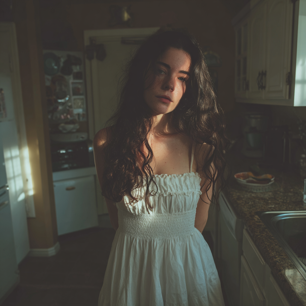 Eine Frau, die in einer Küche steht | Quelle: Midjourney