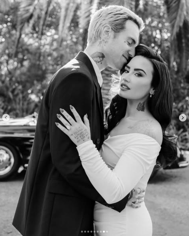 Jordan „Jutes“ Lutes und Demi Lovato. | Quelle: Instagram/josevilla