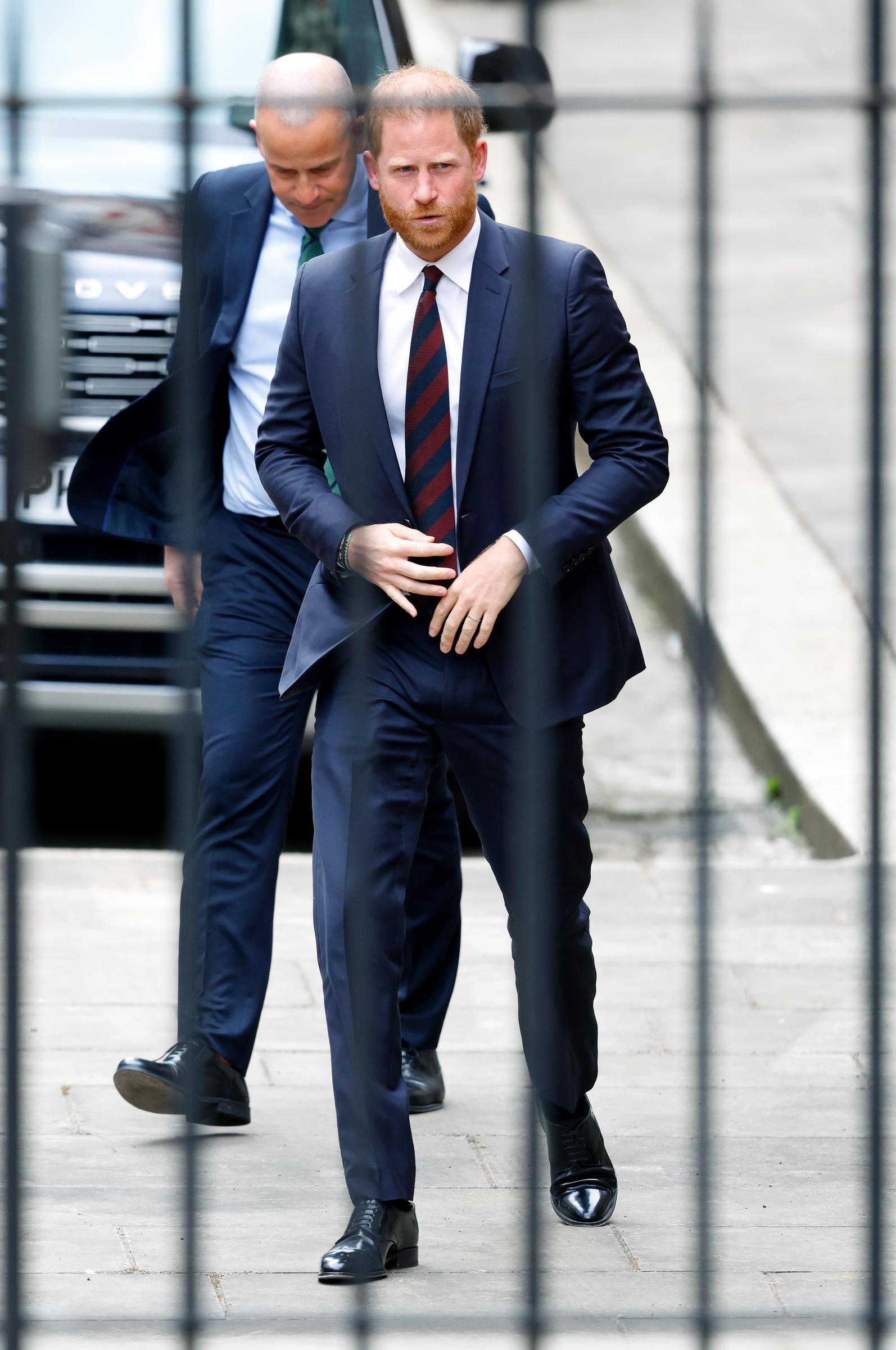 Prinz Harry nimmt am zweiten Tag seiner Gerichtsanhörung in Großbritannien teil, bei der es um eingeschränkte Sicherheitsvorkehrungen geht, 9. April 2025 | Quelle: Getty Images