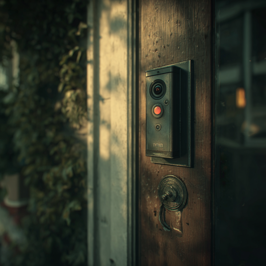 Eine Videokamera-Türklingel | Quelle: Midjourney