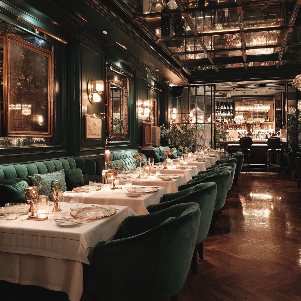 Das Innere eines schicken Restaurants | Quelle: Midjourney