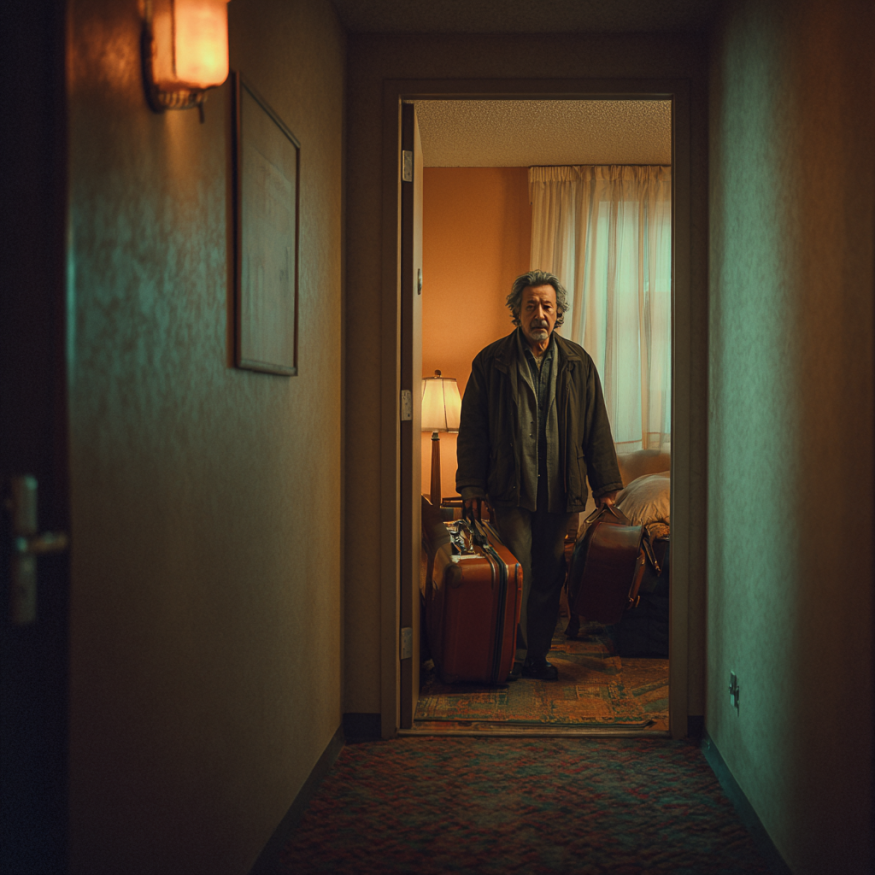 Ein Mann mit zwei Koffern | Quelle: Midjourney