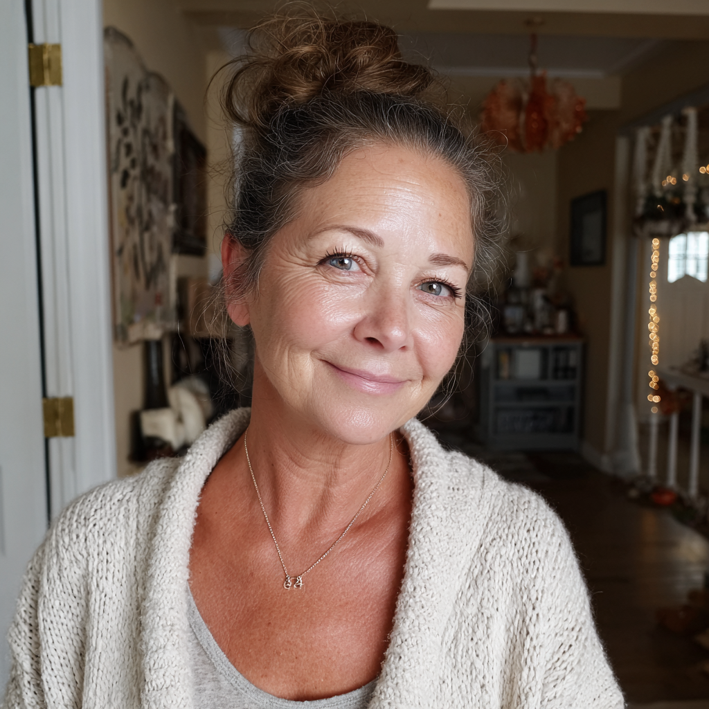 Eine lächelnde ältere Frau | Quelle: Midjourney