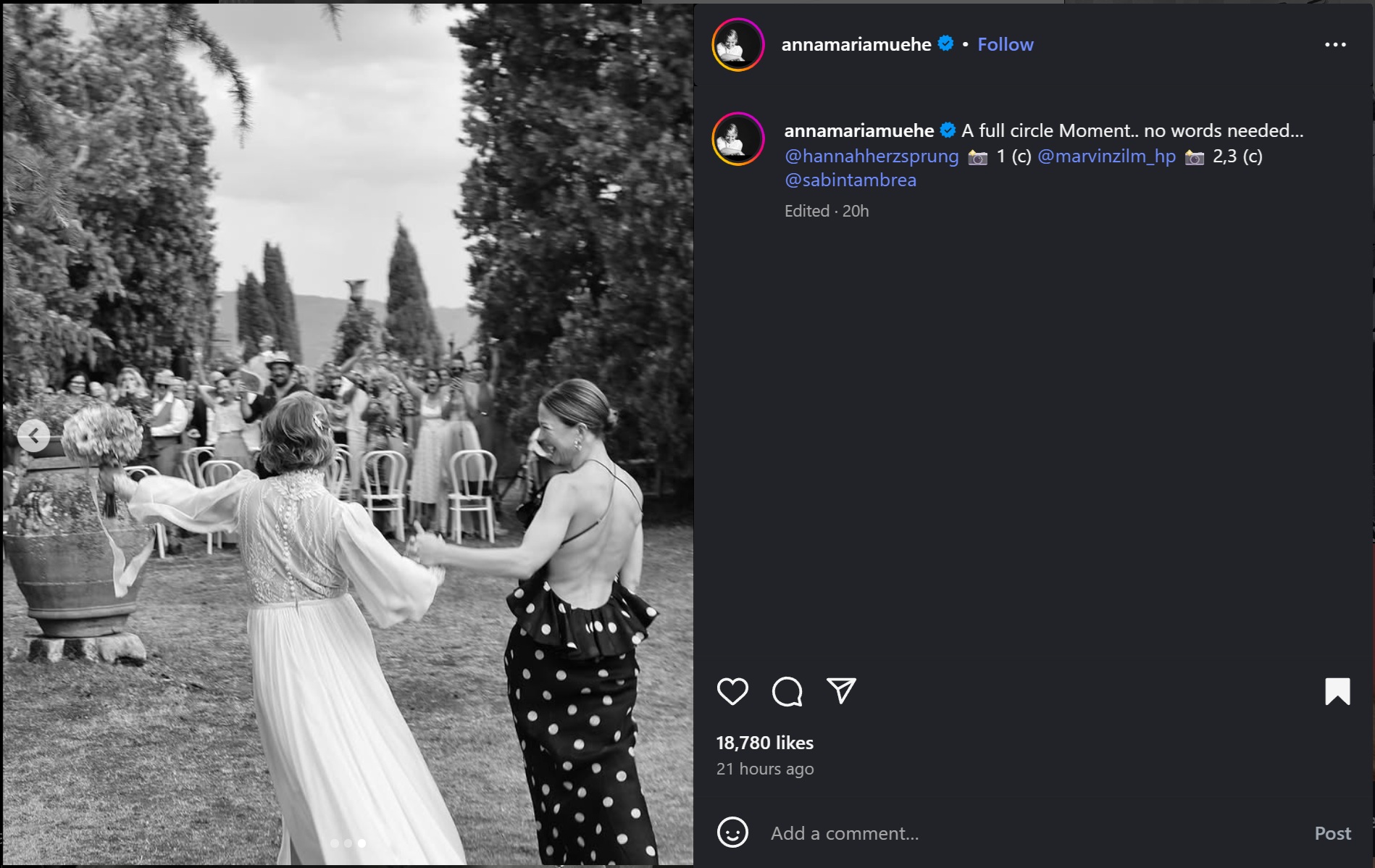 Fotos von der Hochzeit | Quelle: Instagram/annamariamuehe