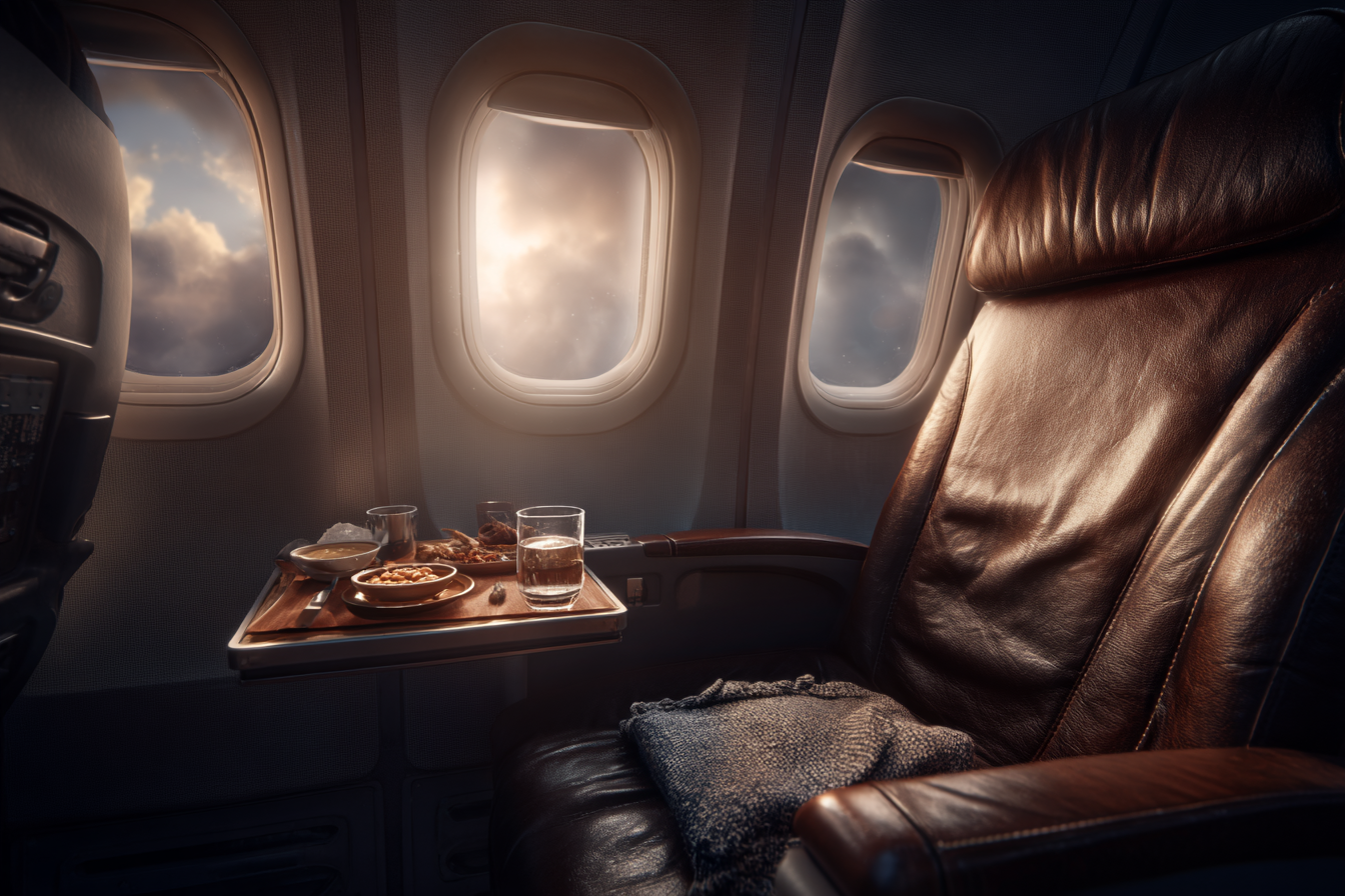 Ein Sitz in der Business Class | Quelle: Midjourney