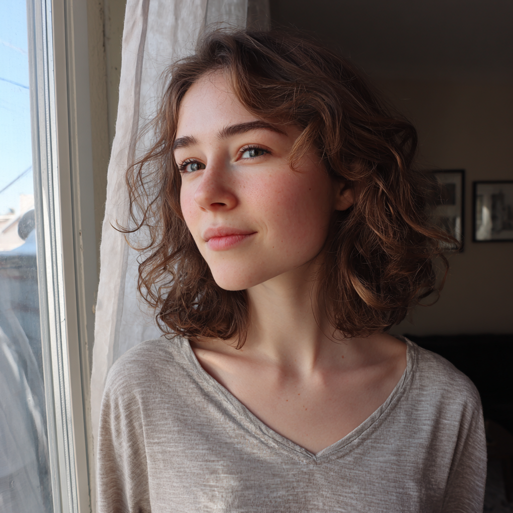 Eine Frau, die an einem Fenster steht | Quelle: Midjourney