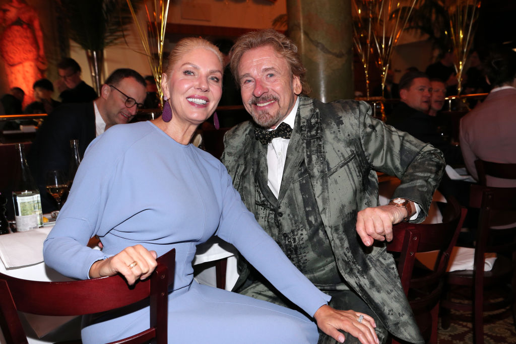 Karina Gottschalk, Thomas Gottschalk auf der PLACE TO B-Party von BILD und Constantin Film während der 75. Berlinale Internationale Filmfestspiele Berlin im Restaurant Borchardt am 15. Februar 2025 in Berlin | Quelle: Getty Images
