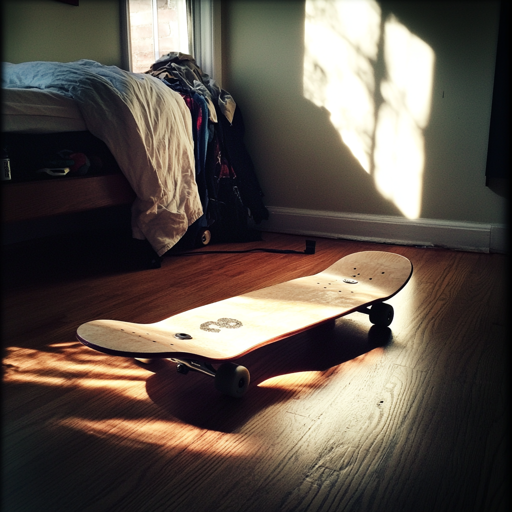 Ein Skateboard im Zimmer eines Teenagers | Quelle: Midjourney