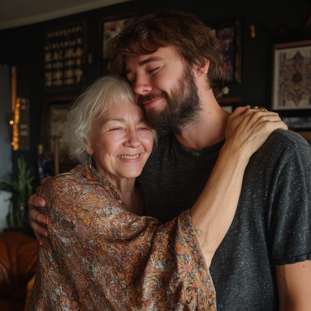 Eine Mutter, die ihren Sohn umarmt | Quelle: Midjourney
