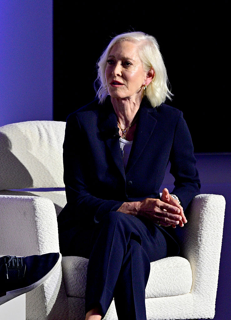 Wendy Schmidt hält am 17. September 2025 in New York City eine Rede auf der Bühne des Fast Company Innovation Festivals 2025. | Quelle: Getty Images