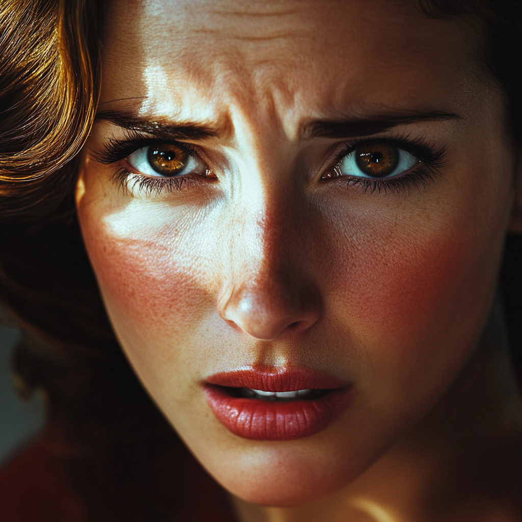 Eine Frau mit einem grimmigen Blick in den Augen | Quelle: Midjourney