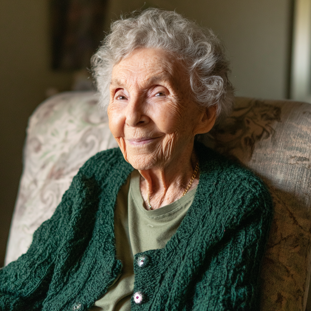 Eine lächelnde alte Frau | Quelle: Midjourney