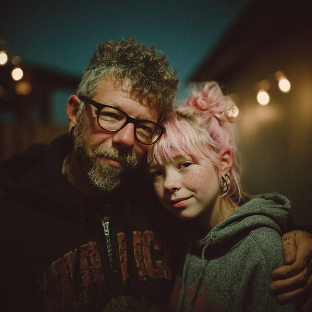 Ein glücklicher Vater und seine Tochter | Quelle: Midjourney