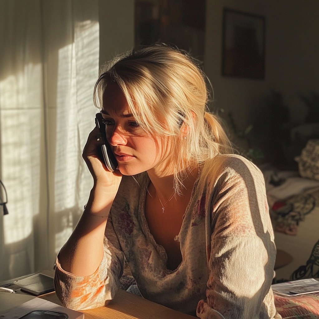Eine Frau spricht am Telefon | Quelle: Midjourney