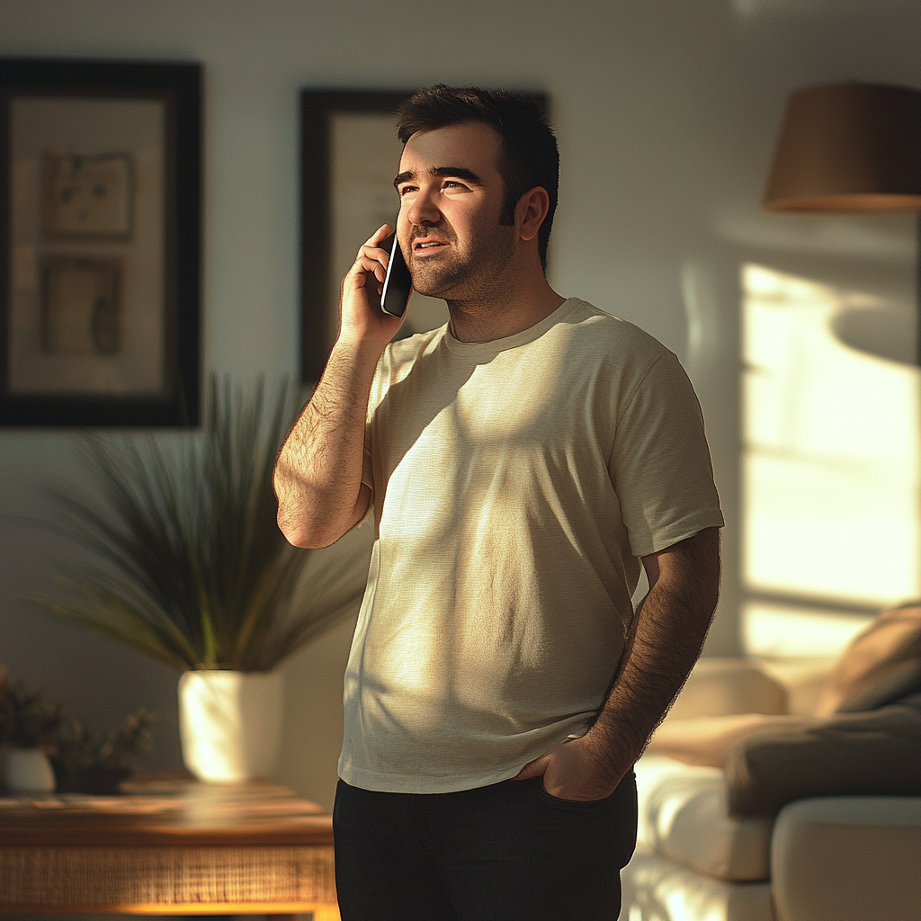 Mężczyzna rozmawiający przez telefon | Źródło: Midjourney